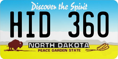 ND license plate HID360