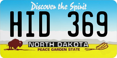 ND license plate HID369