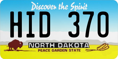 ND license plate HID370