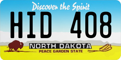 ND license plate HID408