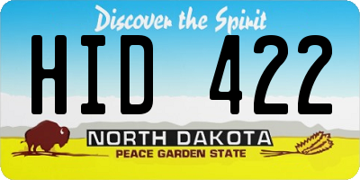 ND license plate HID422