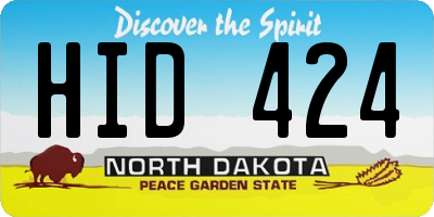 ND license plate HID424