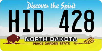 ND license plate HID428