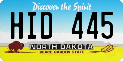 ND license plate HID445
