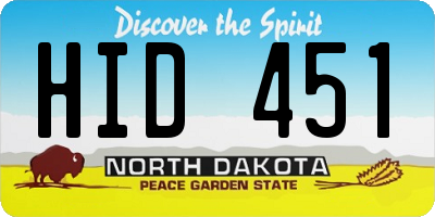ND license plate HID451