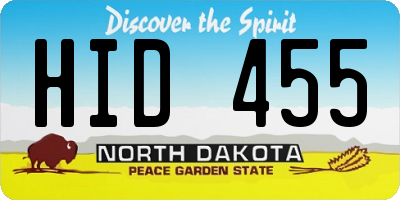 ND license plate HID455