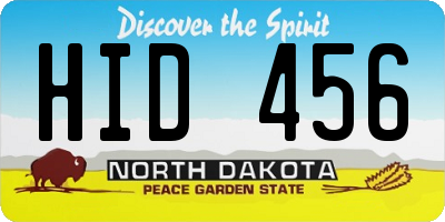 ND license plate HID456