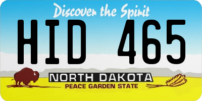 ND license plate HID465