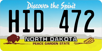 ND license plate HID472