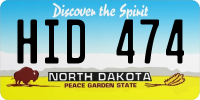 ND license plate HID474