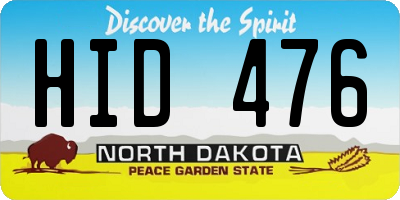 ND license plate HID476