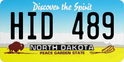 ND license plate HID489