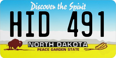 ND license plate HID491