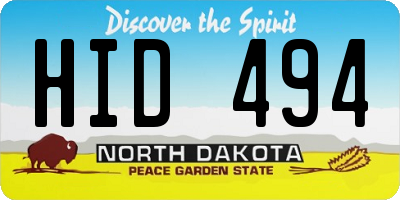 ND license plate HID494