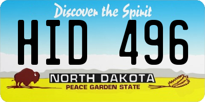 ND license plate HID496