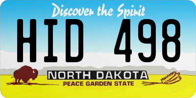 ND license plate HID498