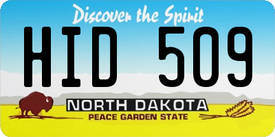 ND license plate HID509