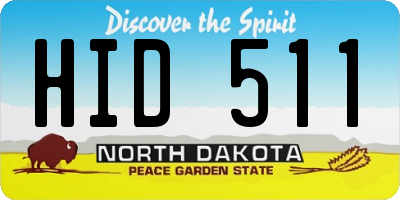 ND license plate HID511