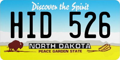 ND license plate HID526