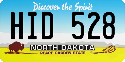 ND license plate HID528