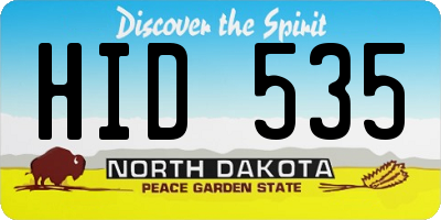 ND license plate HID535