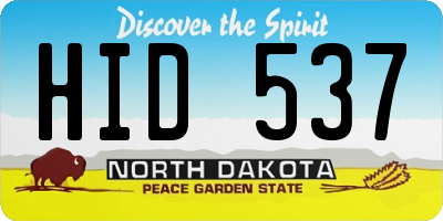 ND license plate HID537