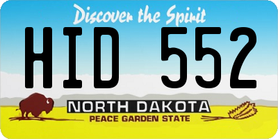 ND license plate HID552