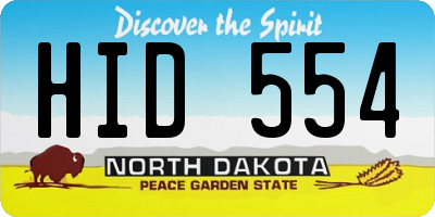 ND license plate HID554