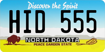 ND license plate HID555