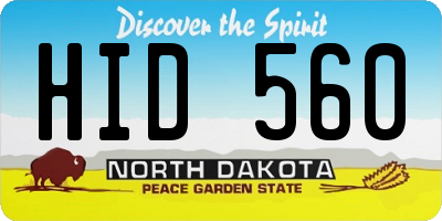 ND license plate HID560