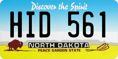 ND license plate HID561
