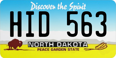 ND license plate HID563