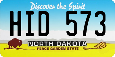 ND license plate HID573