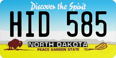 ND license plate HID585