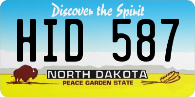 ND license plate HID587