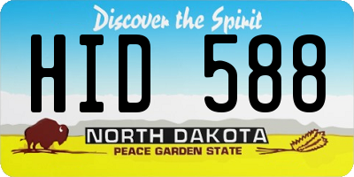 ND license plate HID588