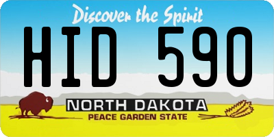 ND license plate HID590