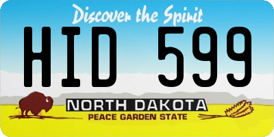 ND license plate HID599