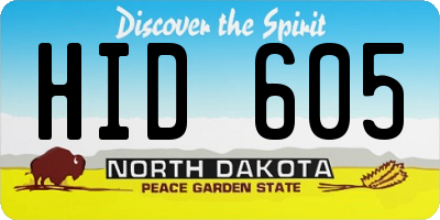 ND license plate HID605