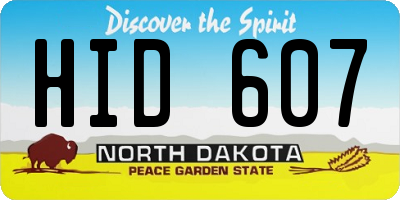ND license plate HID607