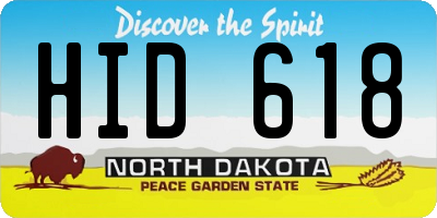 ND license plate HID618
