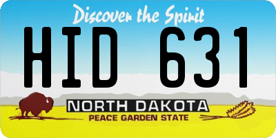 ND license plate HID631