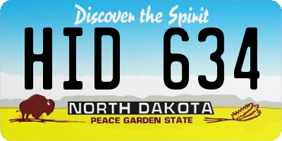 ND license plate HID634