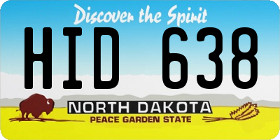 ND license plate HID638