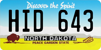 ND license plate HID643
