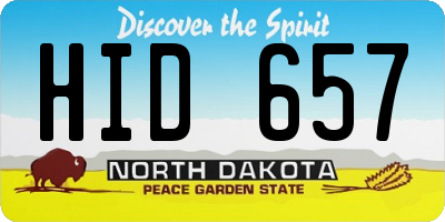 ND license plate HID657