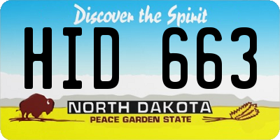 ND license plate HID663