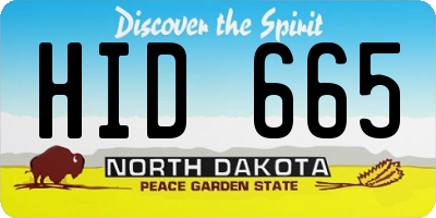 ND license plate HID665