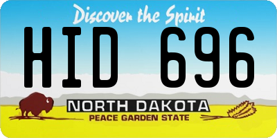 ND license plate HID696