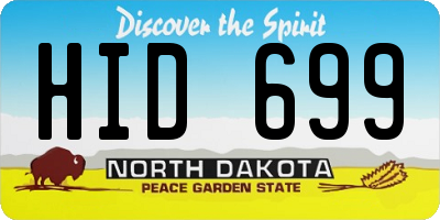 ND license plate HID699
